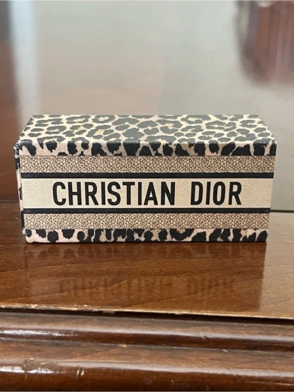 Dior Leopard Print Eyewear Box in Black and Cream